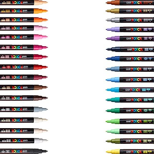 8 Posca Paint Markers, 3M Fine Posca Markers with Reversible Tips, Posca  Marker Set of Acrylic