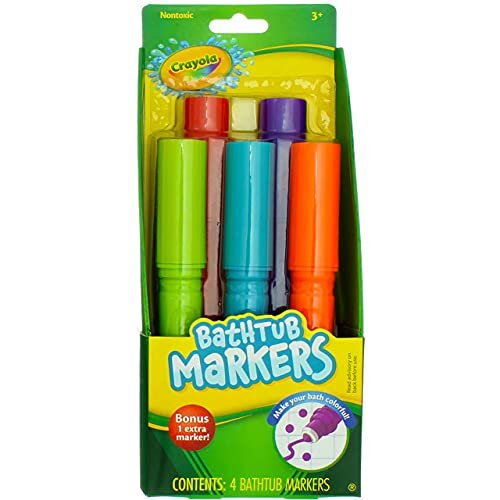 Crayola Taste Beauty Bathtub Markers, Washable Markers for Baths in Green,  Red, Blue, Purple, and Orange