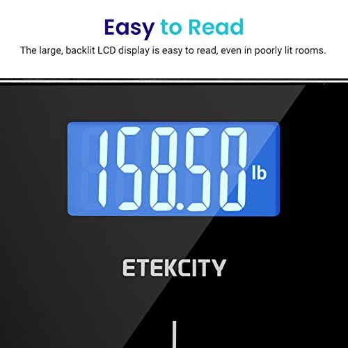 Bathroom Scale for Body Weight Highly Accurate Digital Weighing Machine for  People Large Size Backlit LCD Display 6mm Tempered Glass 400 Pounds