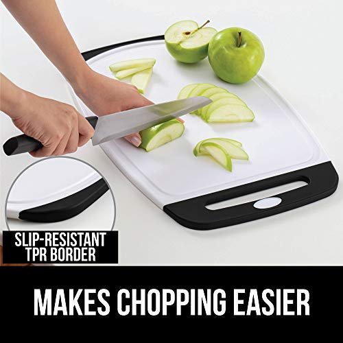 Gorilla Grip Durable Cutting Board Set of 3, Multiple Sizes, Reversible and Oversized, Easy Grip Handle, Juice Grooves, Dishwasher Safe, Large Kitchen