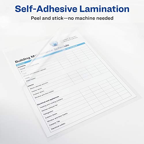 Avery Clear Laminating Sheets, 9 X 12, Permanent Self-Adhesive, 10 Sheets  (73603) - Imported Products from USA - iBhejo