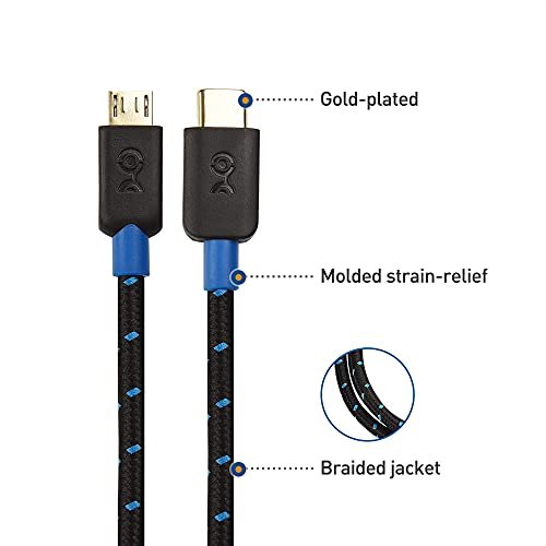 Cable Matters Braided USB C to Micro USB Cable 3.3 ft (Micro USB to USB-C  Cable, USB Type C to Micro USB Cable), Black