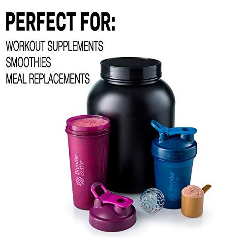 Classic 20 oz Shaker Mixer Bottle with Loop Top for Protein Shaker & Pre- Workout