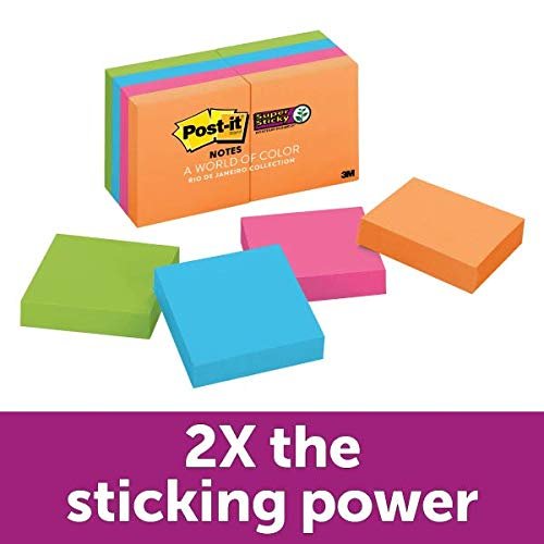 Post-it® Super Sticky Notes, 2 in x 2 in, Rio de Janeiro