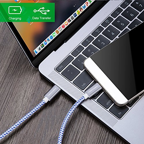 2m USB C Charging Cable - Durable Fast Charge & Sync USB 2.0 Type C to USB  C Laptop Charger Cord - TPE Jacket Aramid Fiber M/M 60W Black - Samsung S10