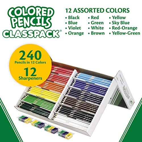 Crayola Colored Pencils Bulk, 240 Count Classpack, 12 Assorted Colors