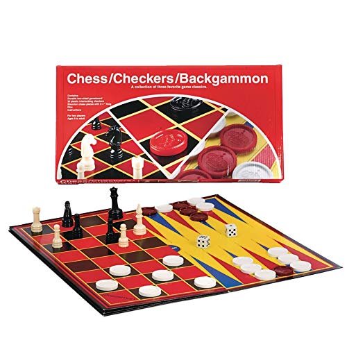 Chess, Checkers & Backgammon 3 In 1 Classic Board Game Set