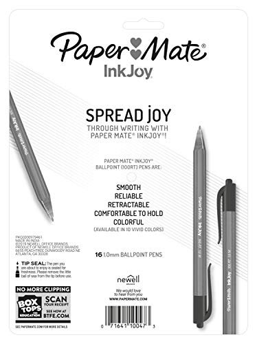 Paper Mate InkJoy 100RT Retractable Ballpoint Pens, Medium Point