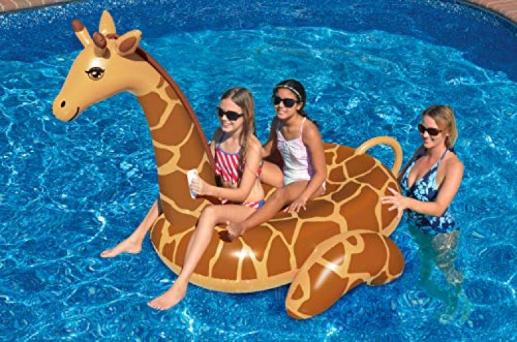 Swimline Original 90710 Giant Inflatable Giraffe Pool Float Floatie Ride-On  Lounge W/ Stable Legs Wings Large Rideable Blow Up Summer Beach Swimming -  Imported Products from USA - iBhejo