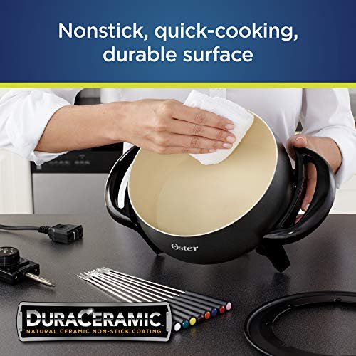  Oster Titanium Infused Duraceramic Skillet, 12, Black