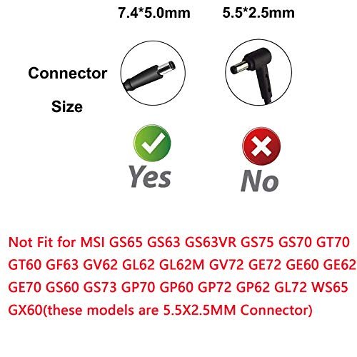 180W 150W Ac Charger Fit For Msi Gp63 Gp73 Gl63 Gl73 Gl65 Gl75