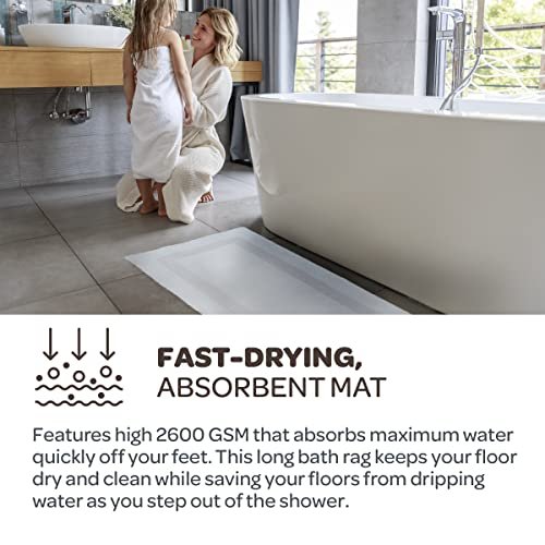 Bedford Home 100% Cotton Reversible Long Bath Rug - White - 24X60