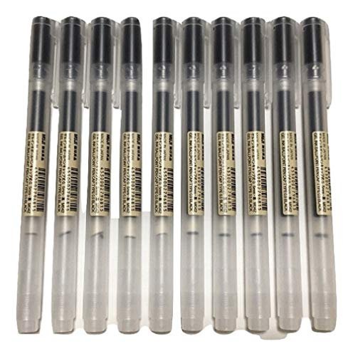 MUJI Gel Ink Ball Point Pen 0.5mm Black Color 10pcs