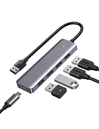 UGREEN 4 Port USB 3.0 Hub with 5V Micro USB Power for MacBook Mac Pro Mini iMac 