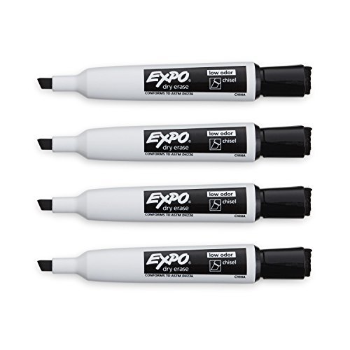 Expo Low Odor Dry Erase Markers, Chisel Tip, Assorted Colors, 5-Count