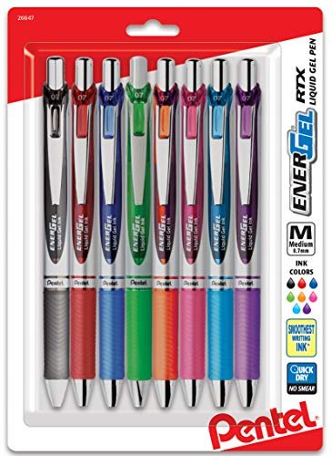 Pentel EnerGel RTX Retractable Liquid Gel Pens, Fine Point, 0.5mm