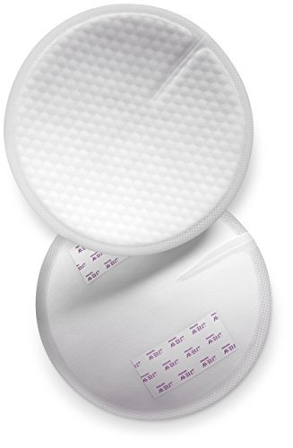 Nuby Stay-Dry Disposable 100 Piece Breast Pads, Black/White