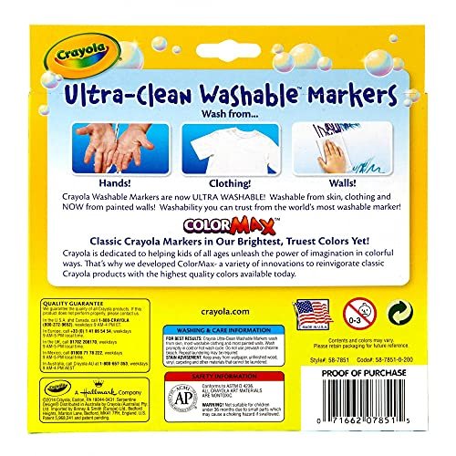 Crayola Ultraclean Broadline Classic Washable Markers (10 Count), (Pack Of  2) - Imported Products from USA - iBhejo