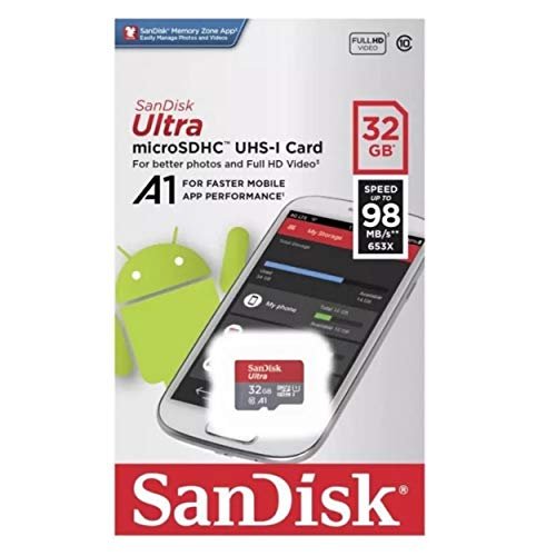 Sandisk Ultra 32GB Micro SDHC UHS-I Card with Adapter - 98MB/s U1 A1 -  SDSQUAR-032G-GN6MA (2 Pack)