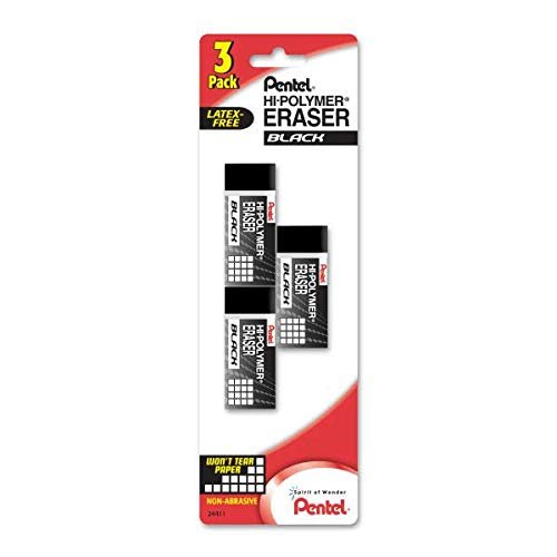 Pentel Hi-Polymer Block Eraser, Large White 36 pack (ZEH-10) 