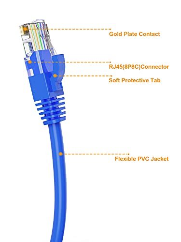 CableCreation 35 Feet CAT 5e Ethernet Patch Cable, RJ45 Computer Network  Cord, Cat5/Cat5e/Cat6 LAN Cable UTP 24AWG+100% Copper Wire for PC, Mac
