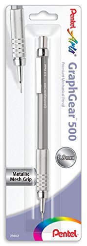 Pentel Arts GraphGear 500 Premium Drafting Pencil 0.9mm Gray Barrel 1-Pack (PG529NPABP)