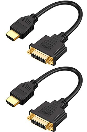 HDMI to DVI Short Cable 0.5ft 2 Pack, CableCreation Bi-Directional