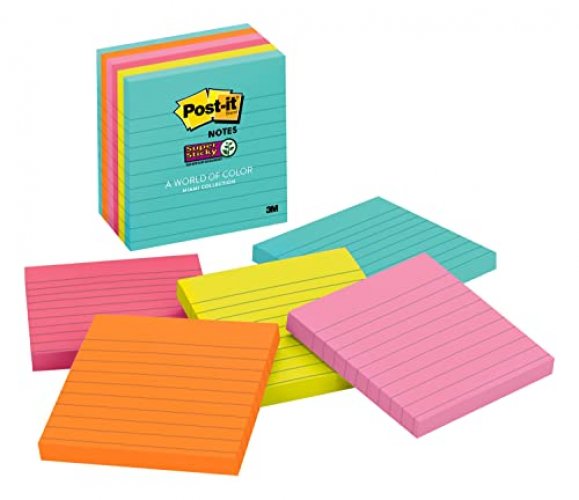 Post-it® Super Sticky Notes, 4 in. x 6 in., Supernova Neons