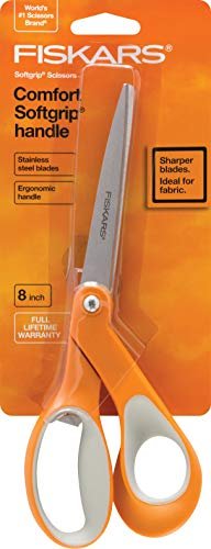  Fiskars 98087097J Curved Craft Scissors, 4 Inch, steel and  orange