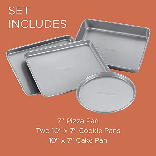Farberware Bakeware Nonstick Cookie Baking Sheets, 3-Piece Set, Gray