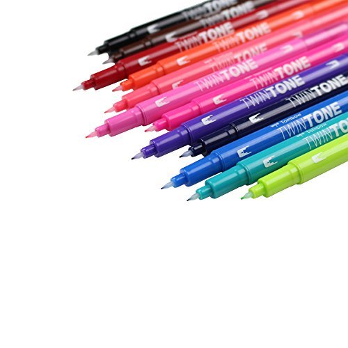 TwinTone 12-Pack Pastel Marker Set, Double-Sided Markers