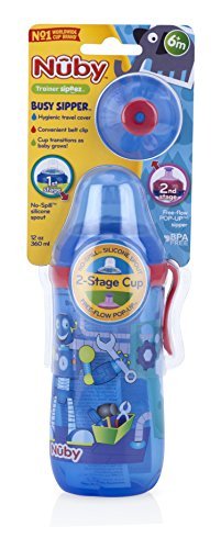 Nuby Pop Up Water Bottles - Assorted Prints, 12 oz