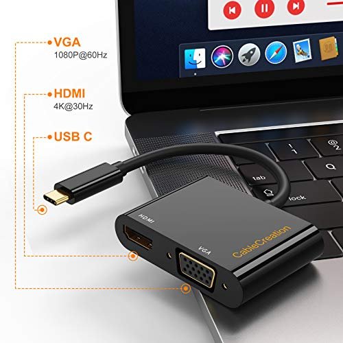 USB C to Dual HDMI 4K Adapter, CableCreation USB Type C (Compatible  Thunderbolt 3) to 2 HDMI Adapter Compatible with MacBook Pro