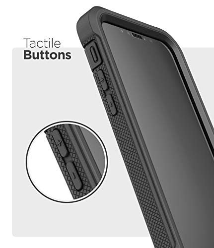 Encased Apple iPhone 12 Pro Max Case with Screen Protector (Falcon Armor)  Protective Full Body Cover with Built-In Screen Protector - Black