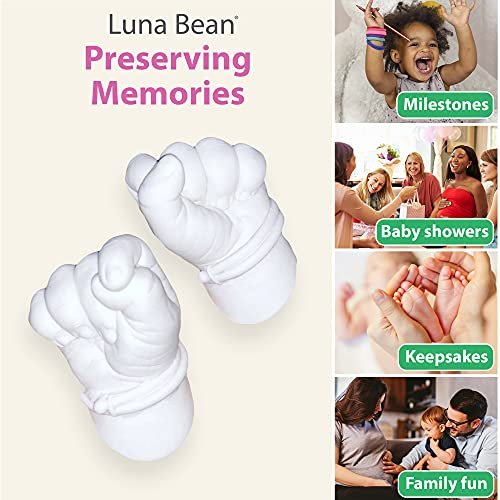 Luna Bean Deluxe Baby Keepsake Hand Casting Kit - Hand Mold Casting Kit for Infant Hand & Foot Mold - Baby Casting Kit for First Birthday, Christmas