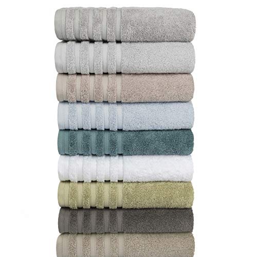 Baltic Linen Company Pure Elegance Luxury Turkish Cotton Towel Set, Light Blue - 6 count