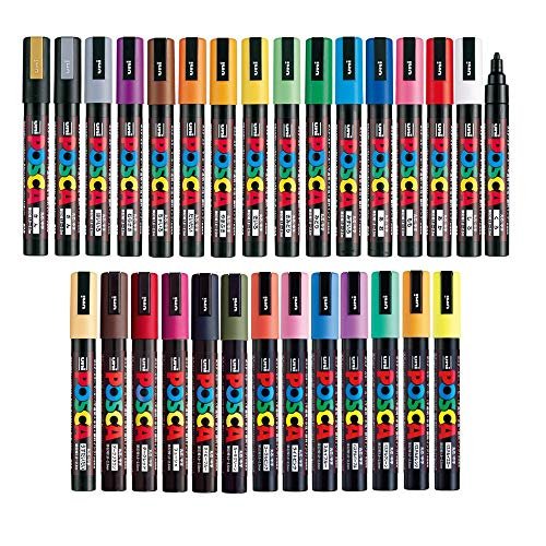 8 Posca Paint Markers, 5M Medium Markers with Reversible Tips