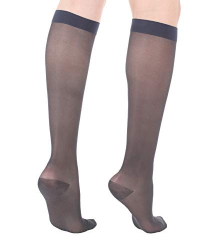 Sheer Compression Stockings, 15-20 mmHg, Women's Knee High Length