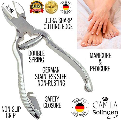 Camila Solingen CS13 Large Heavy Duty Toe Nail Clipper for Thick Toenails, Manicure
