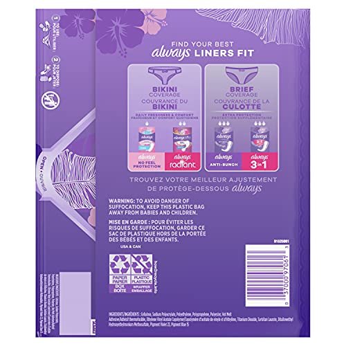 Always Xtra Protection Dailies, Extra Long Feminine Panty Liners,  Unscented, 92 Count - Pack of 4 (368 Total Count) : : Health &  Personal Care