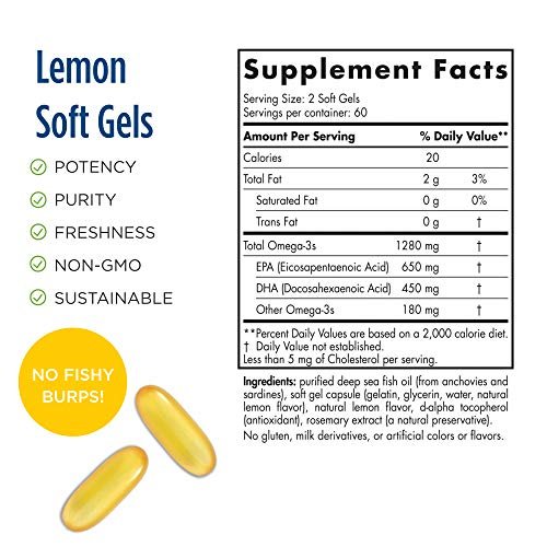  Nordic Naturals Omega-3, Lemon Flavor - 120 Soft Gels