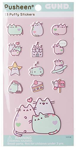 Gund NEW * Pusheen Magical Kitty Puffy Stickers * 13 Stickers Cat Kitten  Tabby