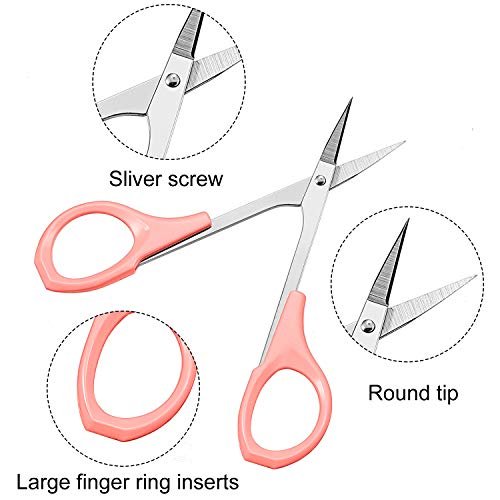 2 Pack Curved Craft Scissors Small Scissors Beauty Eyebrow Scissors  Stainless Steel Trimming Scissors For Eyebrow Eyelash Extensions, Facial  Nose Hai - Imported Products from USA - iBhejo