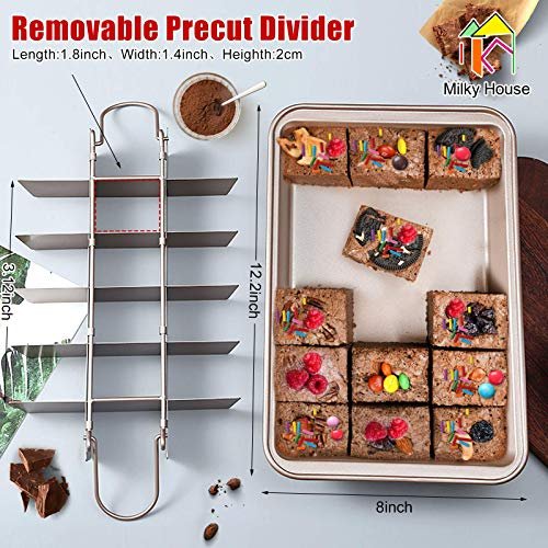 Brownie Pan with Dividers, Non Stick Brownie Baking Pan, 18 Pre