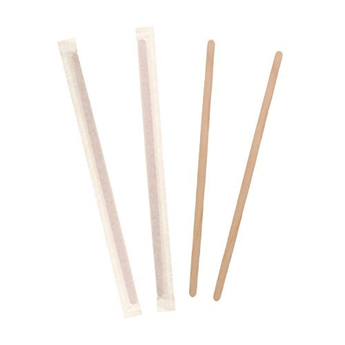 [500 Pack] Wooden Coffee Stirrer Sticks 7.5 inch - Bio Degradable, Eco Friendly Beverage Stirrers, Splinter Free Birch Wood - Disposable Drink Stir