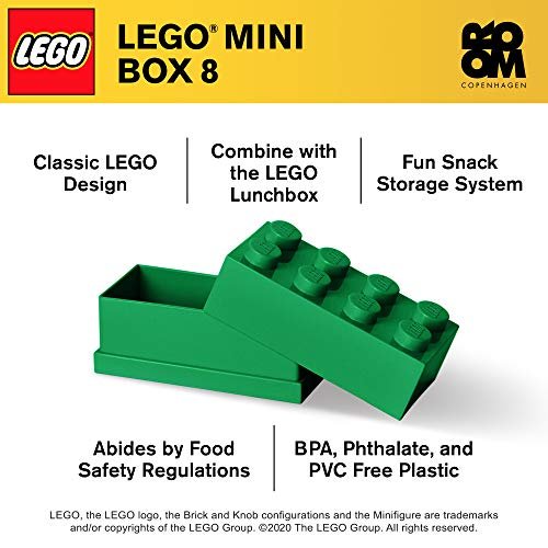 Room Copenhagen 40120634 Lego Mini Box, Brick 8, Dark Green