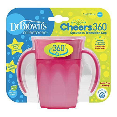 Dr. Brown's Milestones Baby's First Straw Sippy Cup - Pink - 2pk