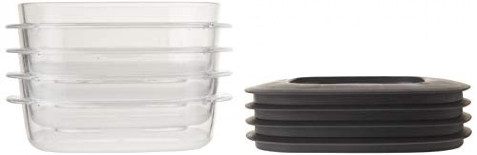 Rubbermaid Premier Food Storage Container, 3 Cup, 6 Pack, Grey