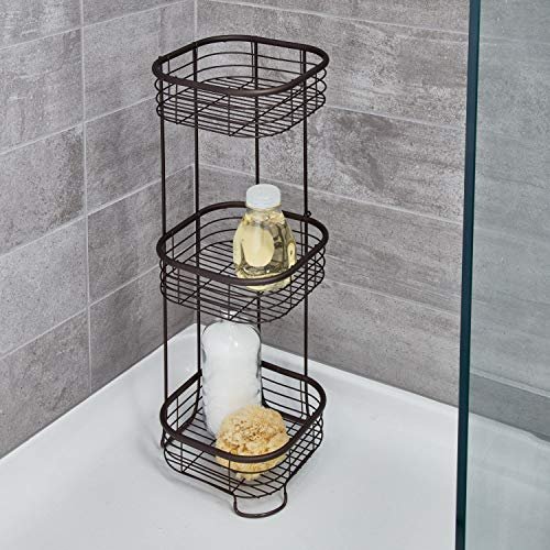 Idesign Standing Shower Caddy Organizer, The Forma Collection 9.5 X 9.5 X  26.25, Bronze - Imported Products from USA - iBhejo