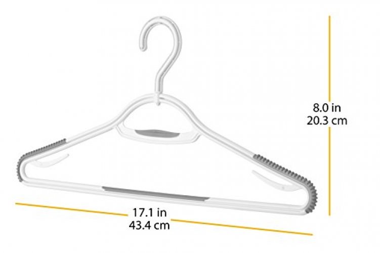  Whitmor Slim Sure-Grip Hangers with Swivel Hook (Set of 5),  White, 17.13x 8.07 inch : Home & Kitchen